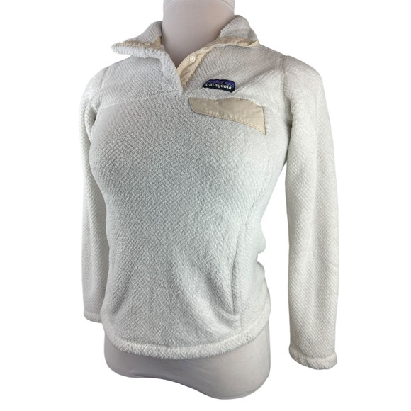 Patagonia Re-tool 1/4 Snap-T Pullover Fleece Top Pearl White X-Dye Women's XS - Picture 12 of 13